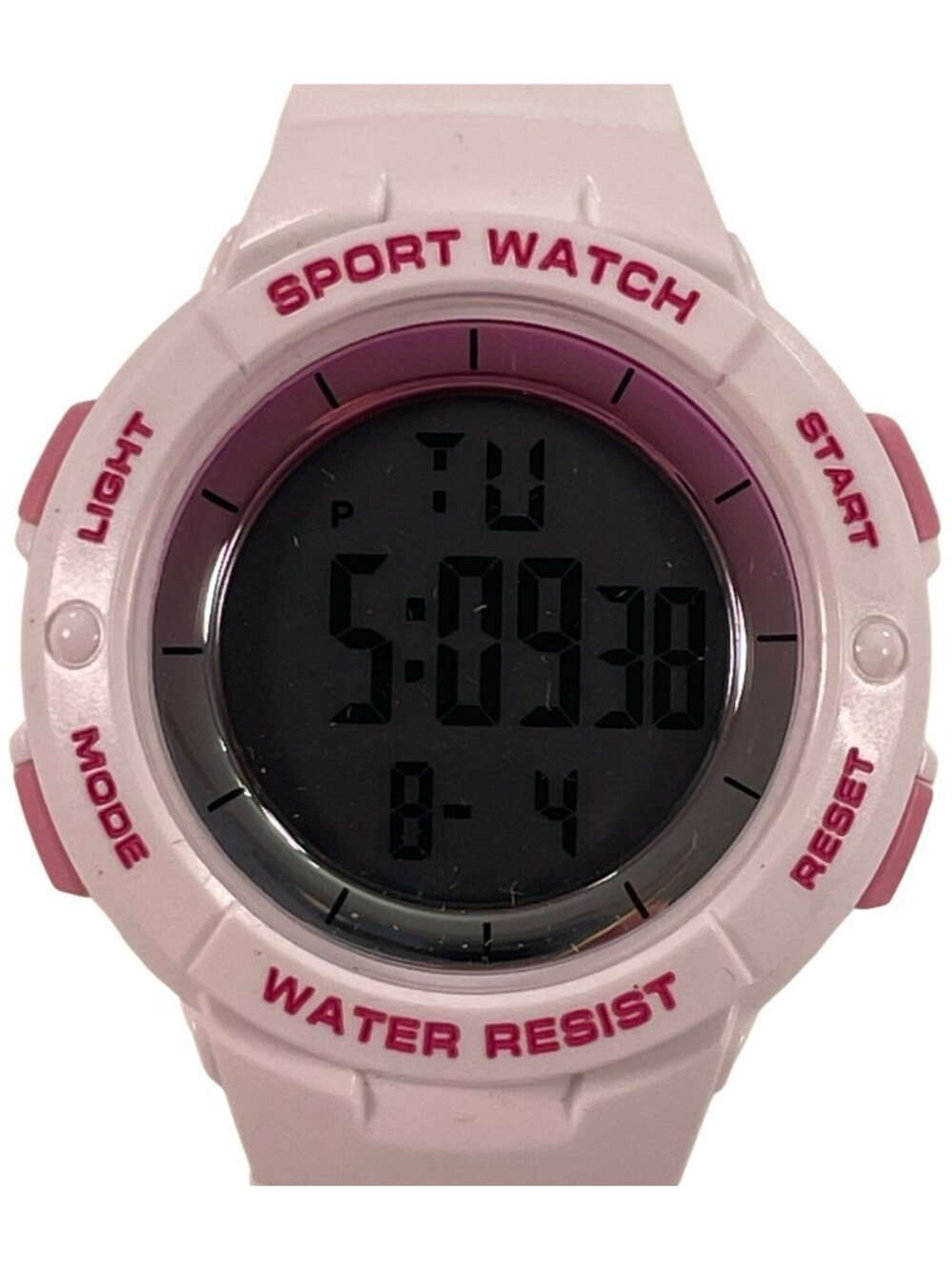 Time And Tru Digital Sport Watch Water Resistant Pink & White Women's O/S NEW - Picture 2 of 8